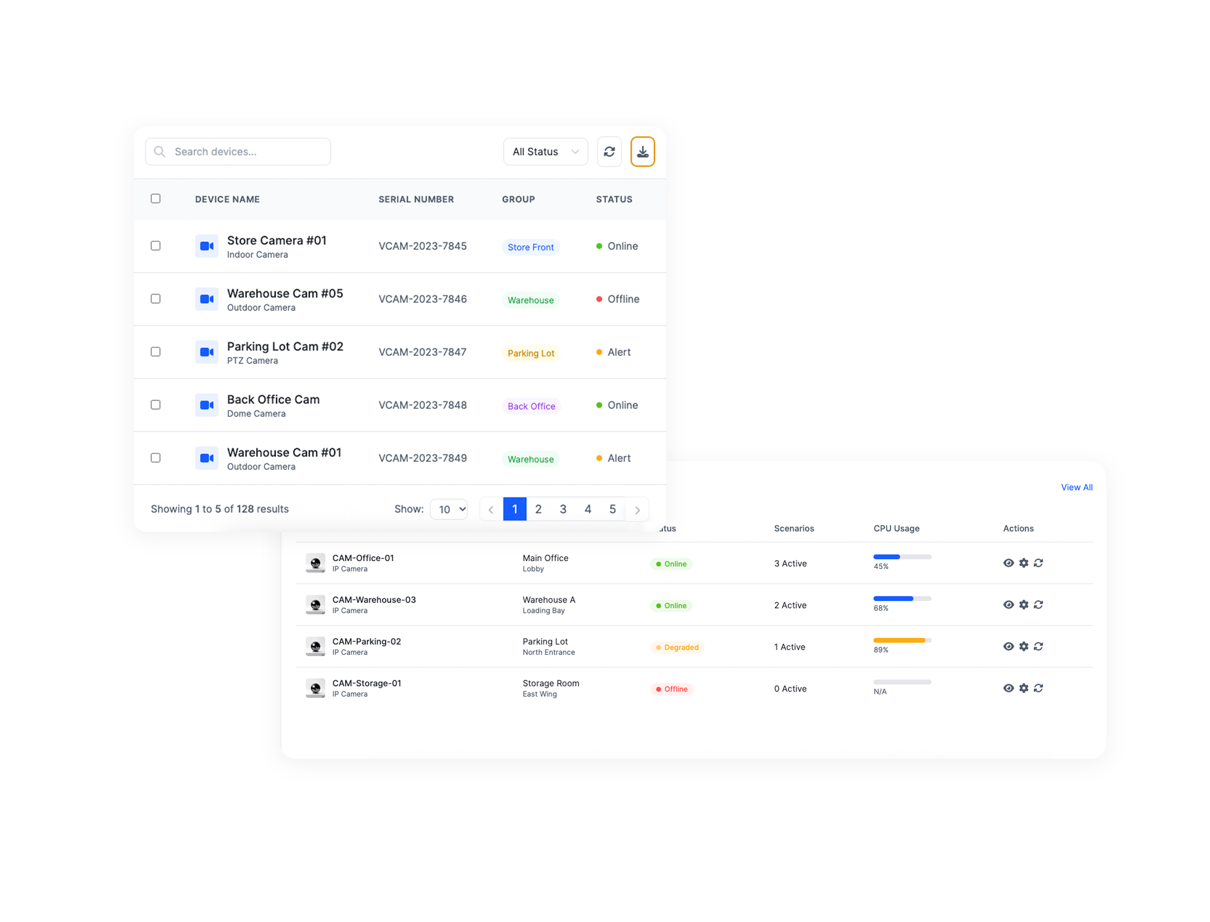 Node-based workflow interface in the security scene editor